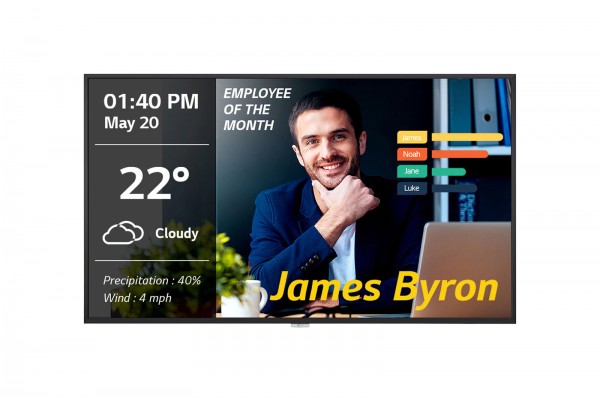 Monitor Profissional LG 43'' UDH Series UM3DG-B webOS Smart Signage