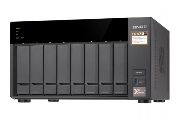 Servidor NAS Qnap TS-873-4G 8x 2.5/3.5pol AMD R Series Quad-core 2.1GHz 4GB DDR4 RAM 4x10GbE