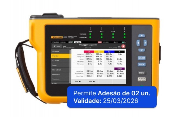Analisador de Qualidade de Energia Fluke 1773 + Pontas de Corrente