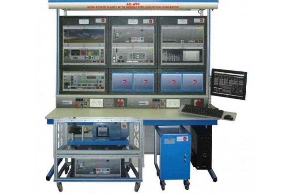 Bancada Didática de Usina eólica com aplicação de gerador de indução com alimentação dupla Edibon AEL-WPP